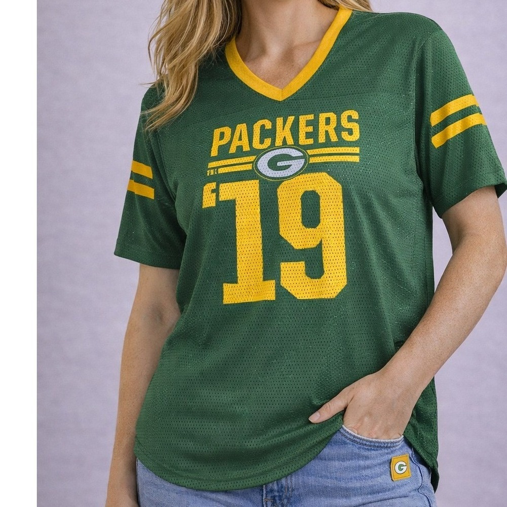 Green Bay Packers Womens Jersey Shirt #19 Fanatics Mesh‎ NWT 2XL